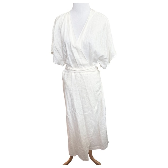 & Other Stories Linen Wrap Midi Dress - Picture 3 of 6